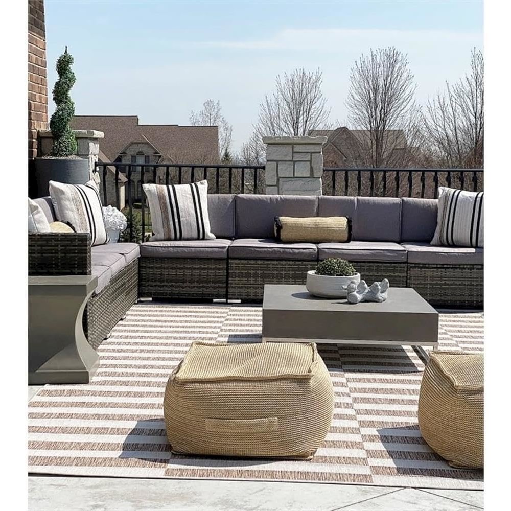 Eartha Indoor/Outdoor Modern Concrete 11.42-Inch H Coffee Table. Picture 5