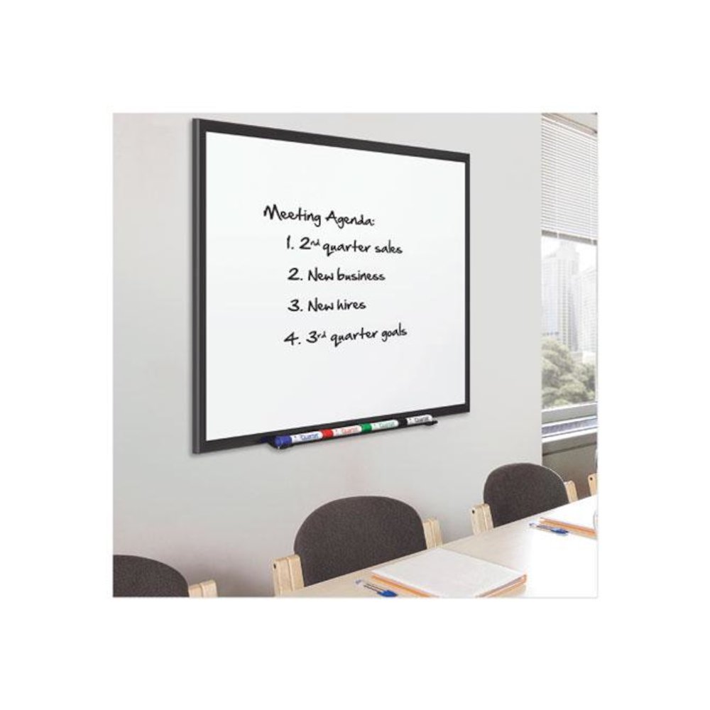 Classic Series Porcelain Magnetic Dry Erase Board, 96" x 48", White Surface, Black Aluminum Frame. Picture 6