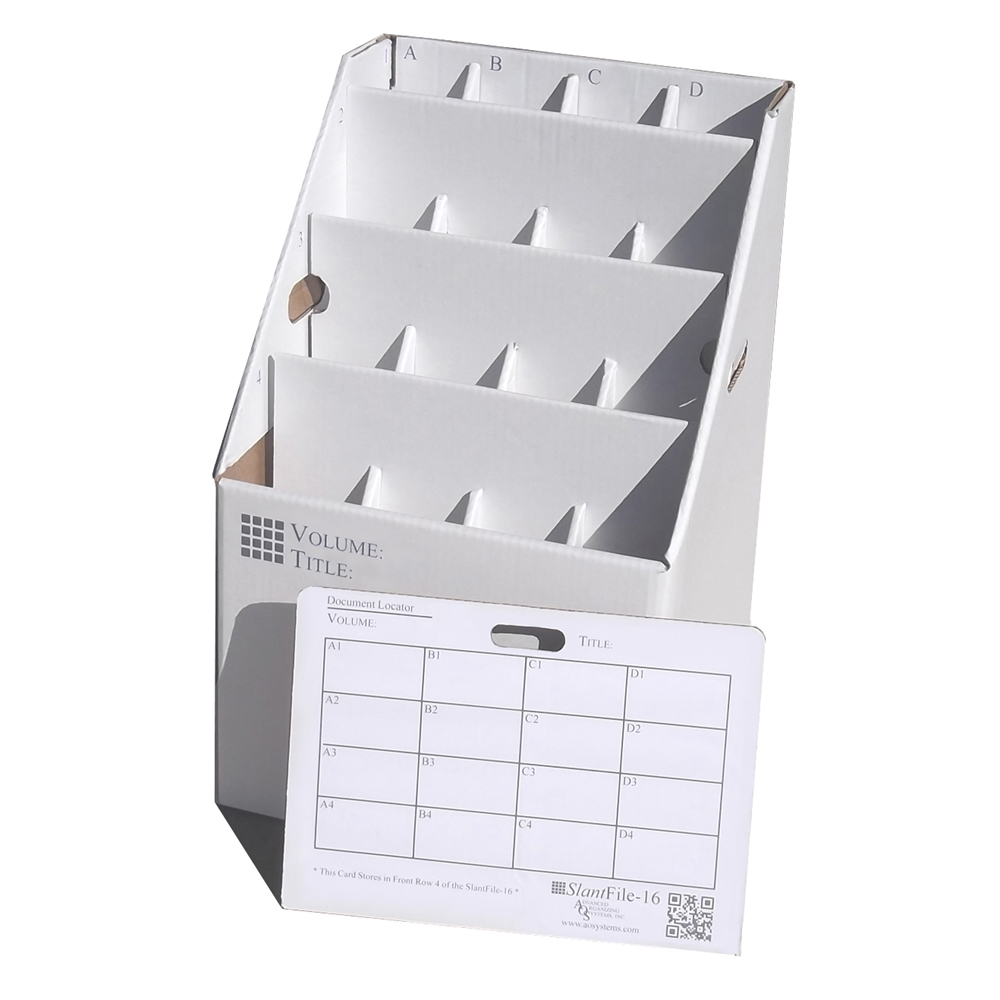 SlantFile-16 Upgright Rolled Storage, 16 slots. Picture 1