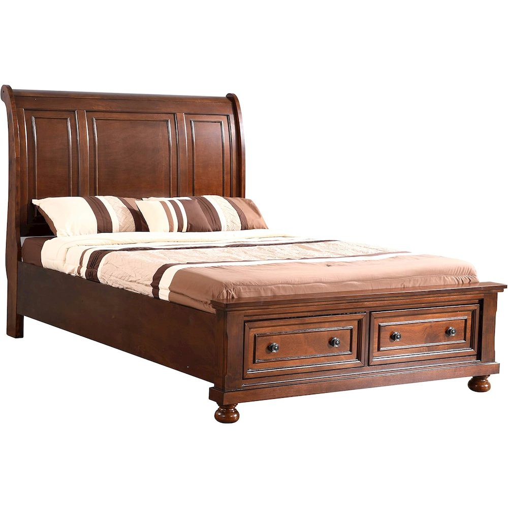 Glory Furniture Meade Queen Bed in Cherry Color. Picture 1