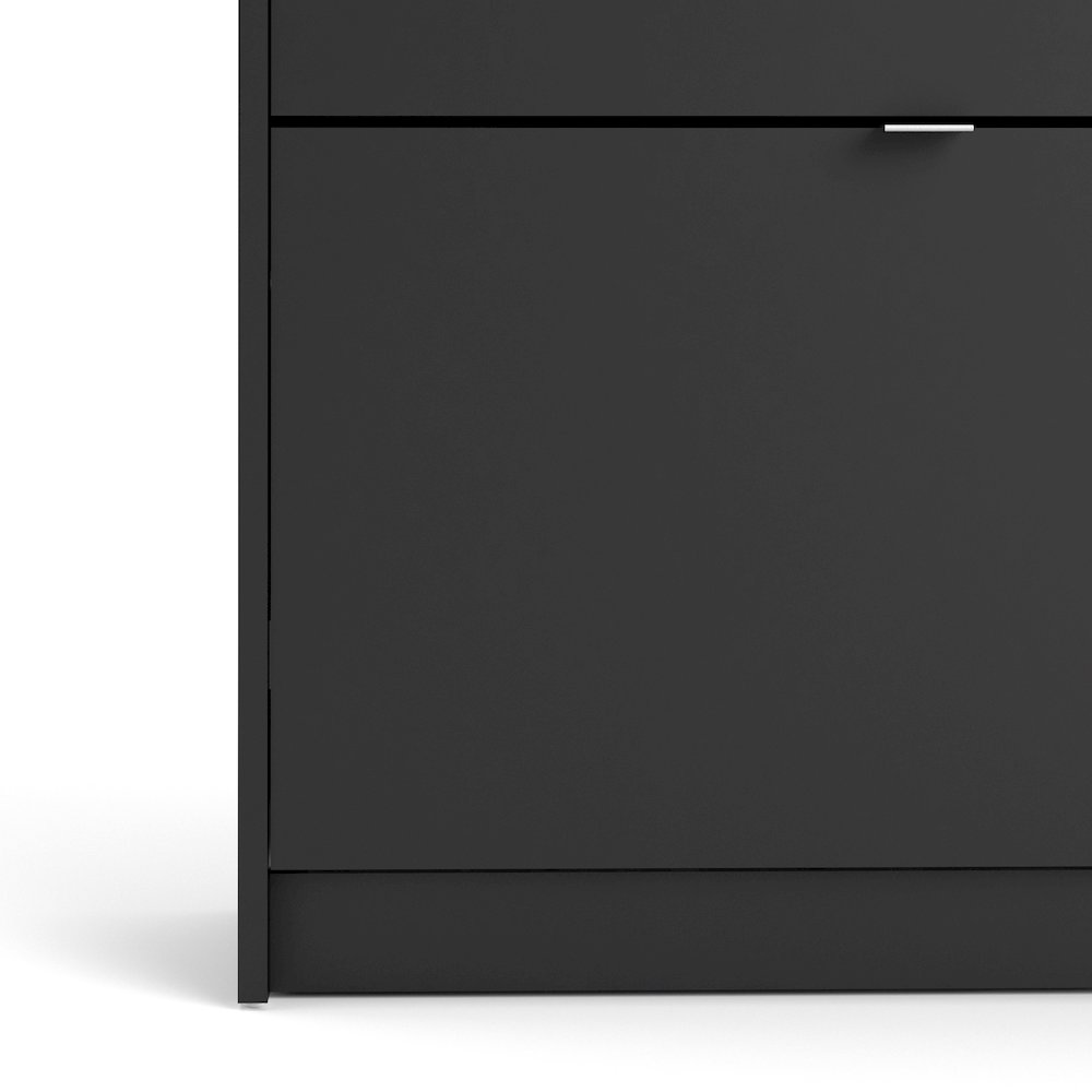 Bright 2 Drawer Shoe Cabinet, Black Matte. Picture 3