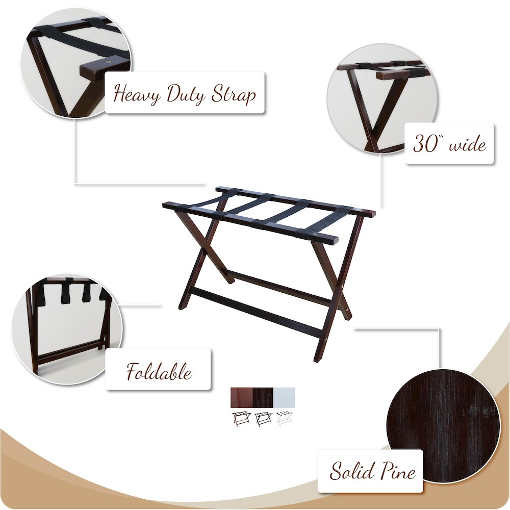 Heavy Duty 30" Extra Wide Luggage Rack - White. Picture 13