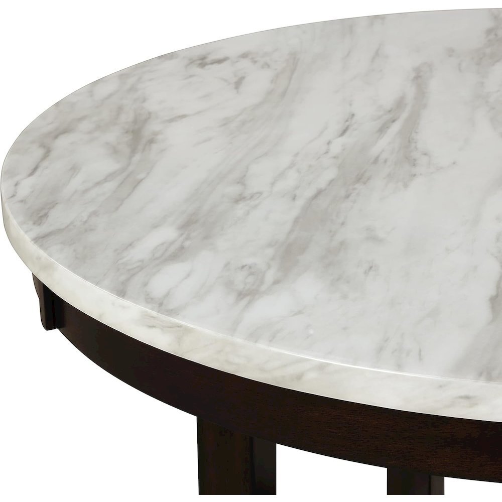 Round Wood Counter Table in Espresso Brown, Ideal for Dining Spaces. Picture 3