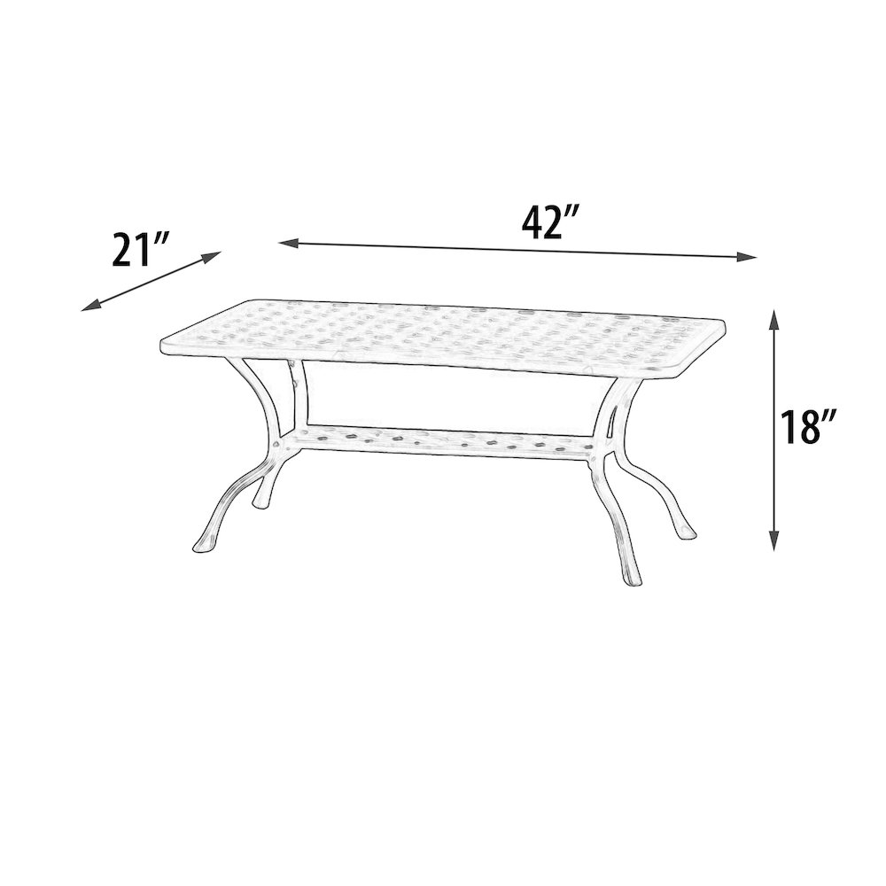 Savannah Outdoor Aluminum  Coffee Table. Picture 5