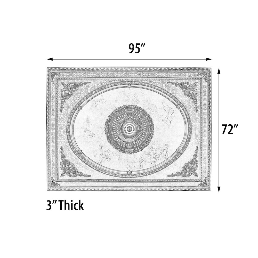 Classical Design Rectangular Ceiling Medallion 6ft x 8ft. Picture 5