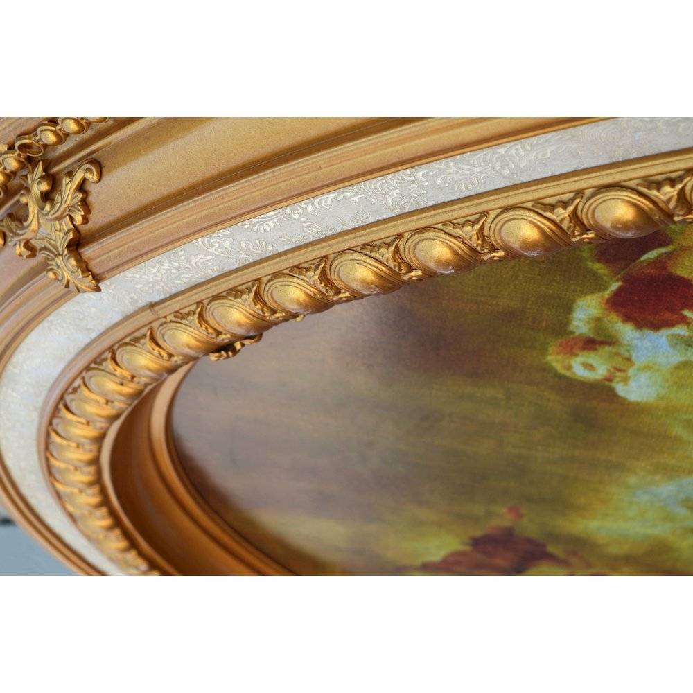 Classical Large Oval Chandelier Ceiling Medallion 79 inches. Picture 4