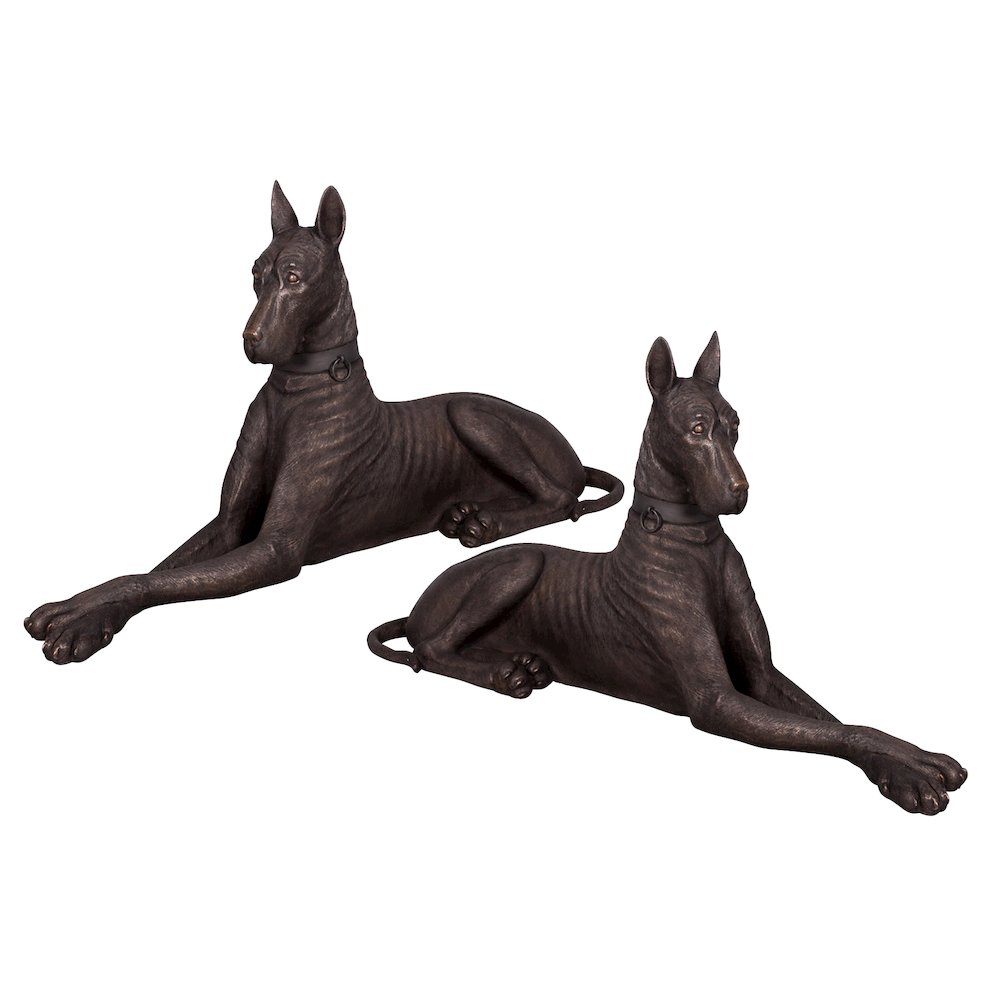 Great Dane Faux Bronze Set of 2. Picture 1