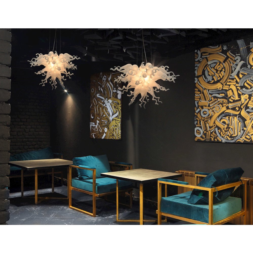 White Burst Chandelier. Picture 1