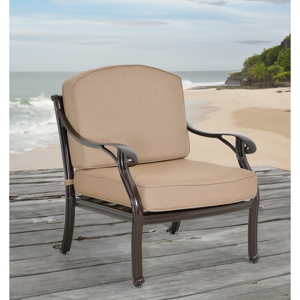 Savannah Outdoor Aluminum Club Chair. Picture 2