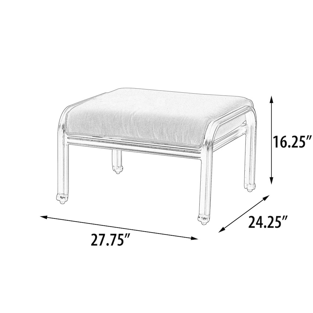 Savannah Outdoor Aluminum Ottoman. Picture 5