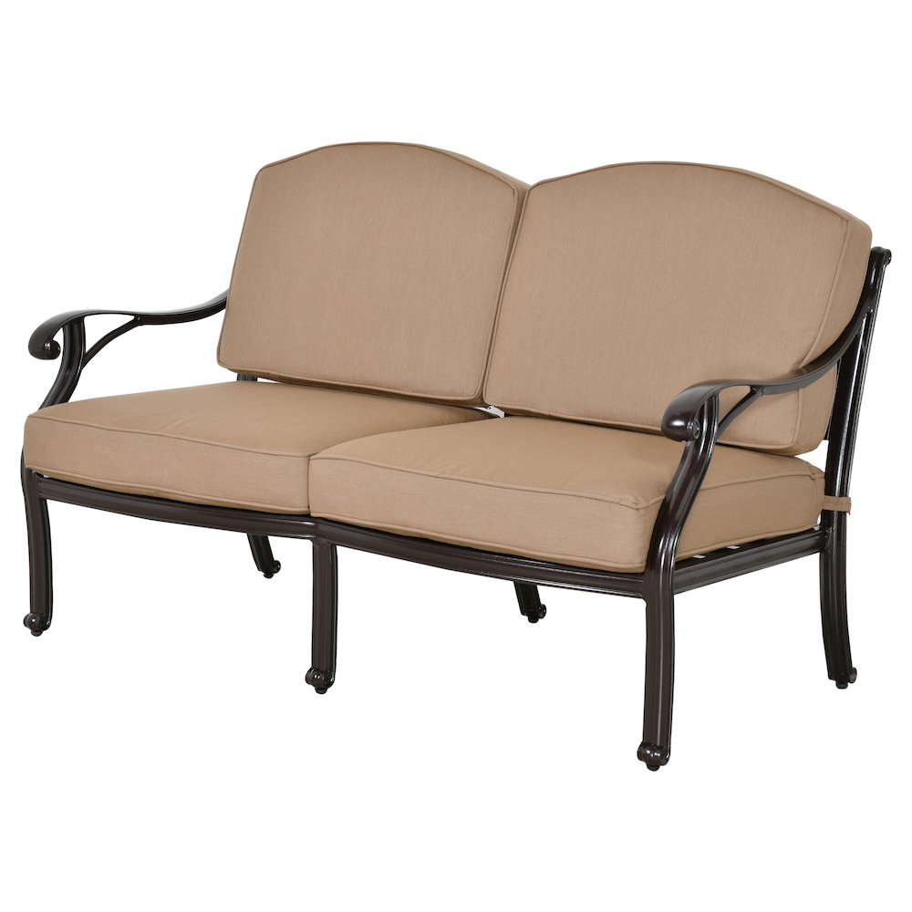 Savannah Outdoor Aluminum Loveseat. Picture 1