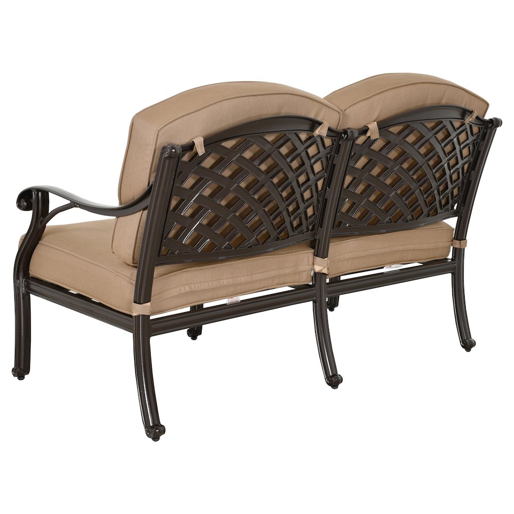Savannah Outdoor Aluminum Loveseat. Picture 3