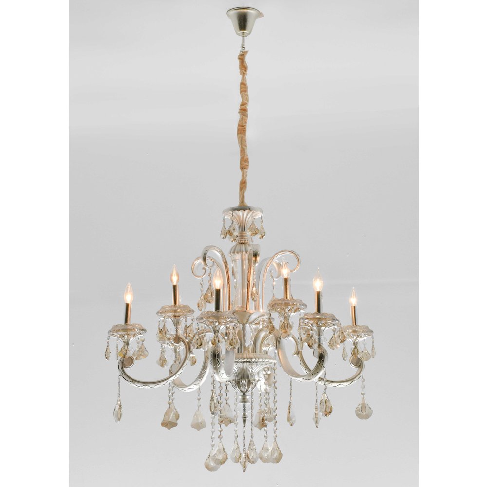 Hollywood Brush 9 light Silver Chandelier. Picture 1