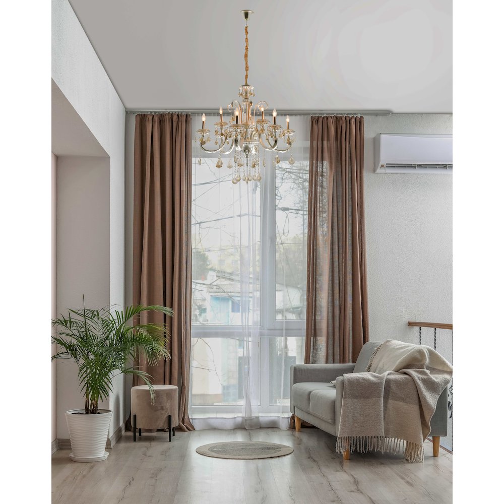 Hollywood Brush 9 light Silver Chandelier. Picture 2