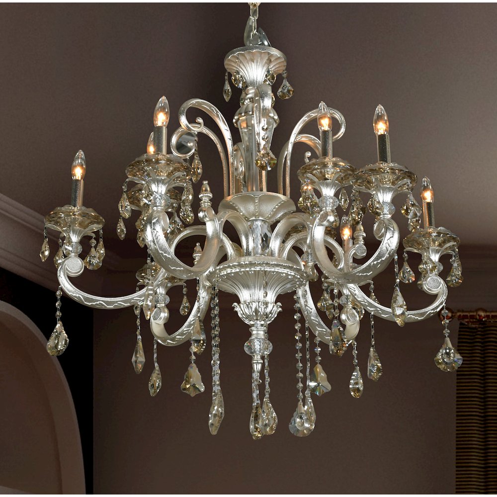 Hollywood Brush 9 light Silver Chandelier. Picture 3