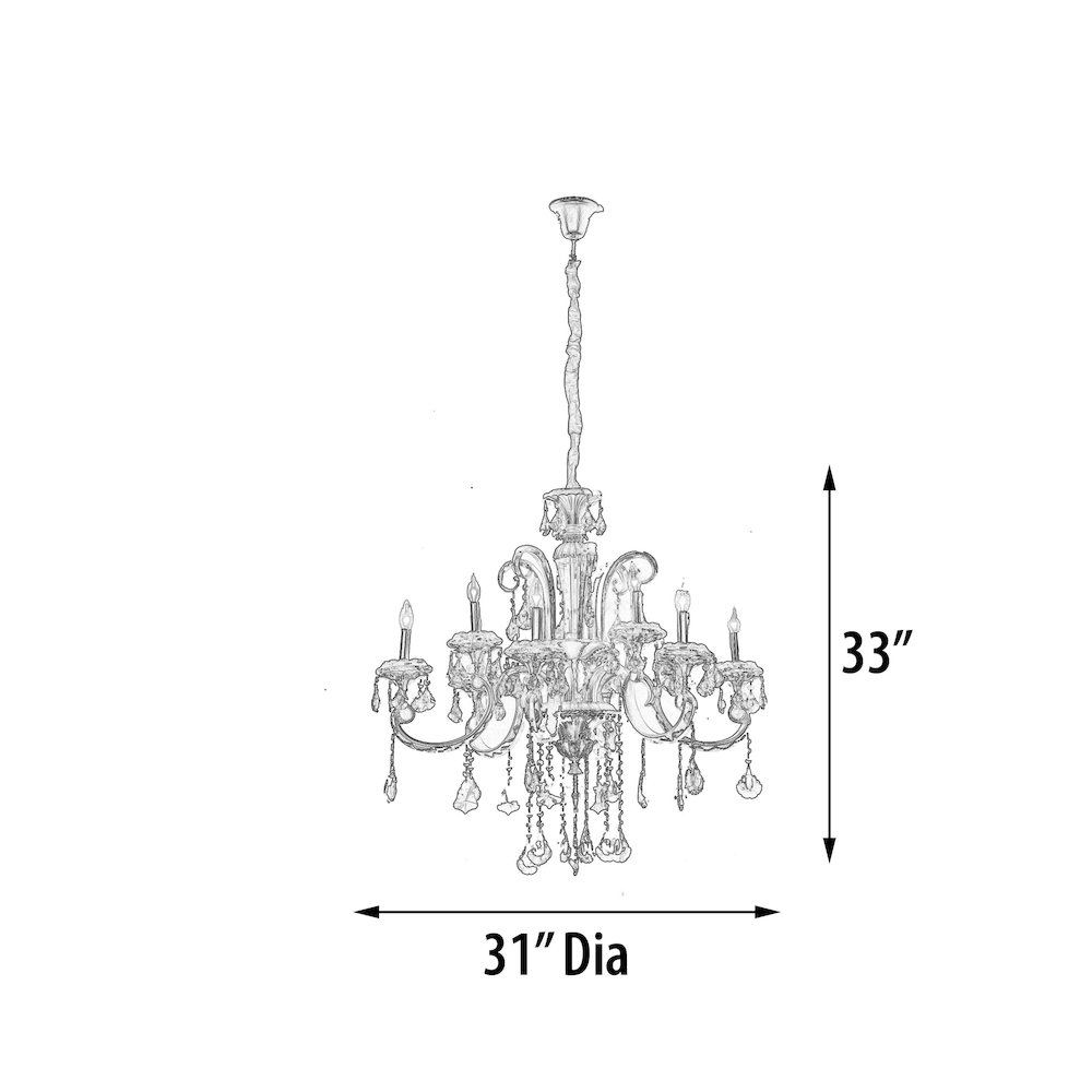 Hollywood Brush 9 light Silver Chandelier. Picture 5
