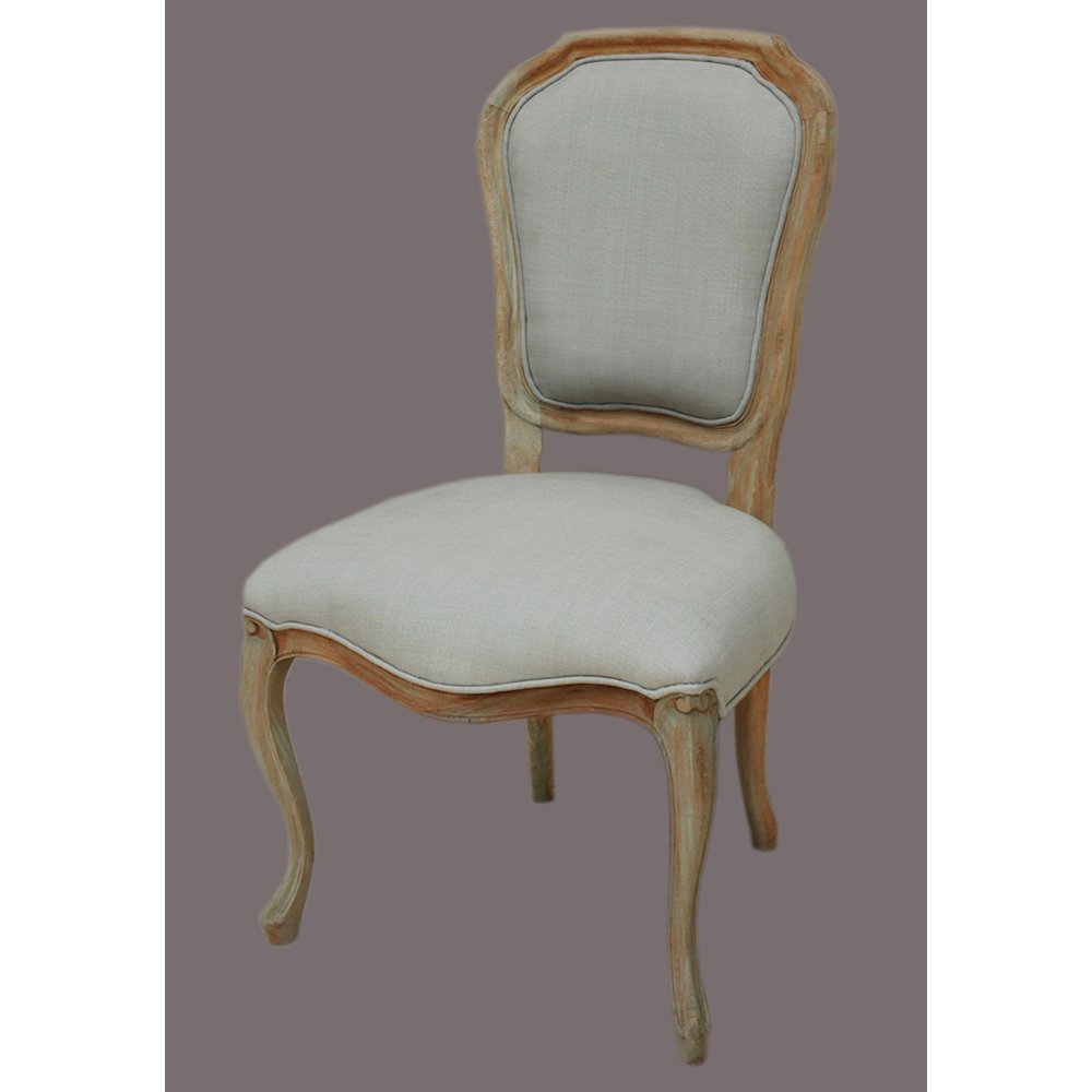 Farmhouse  Side Linen Chair. Picture 1