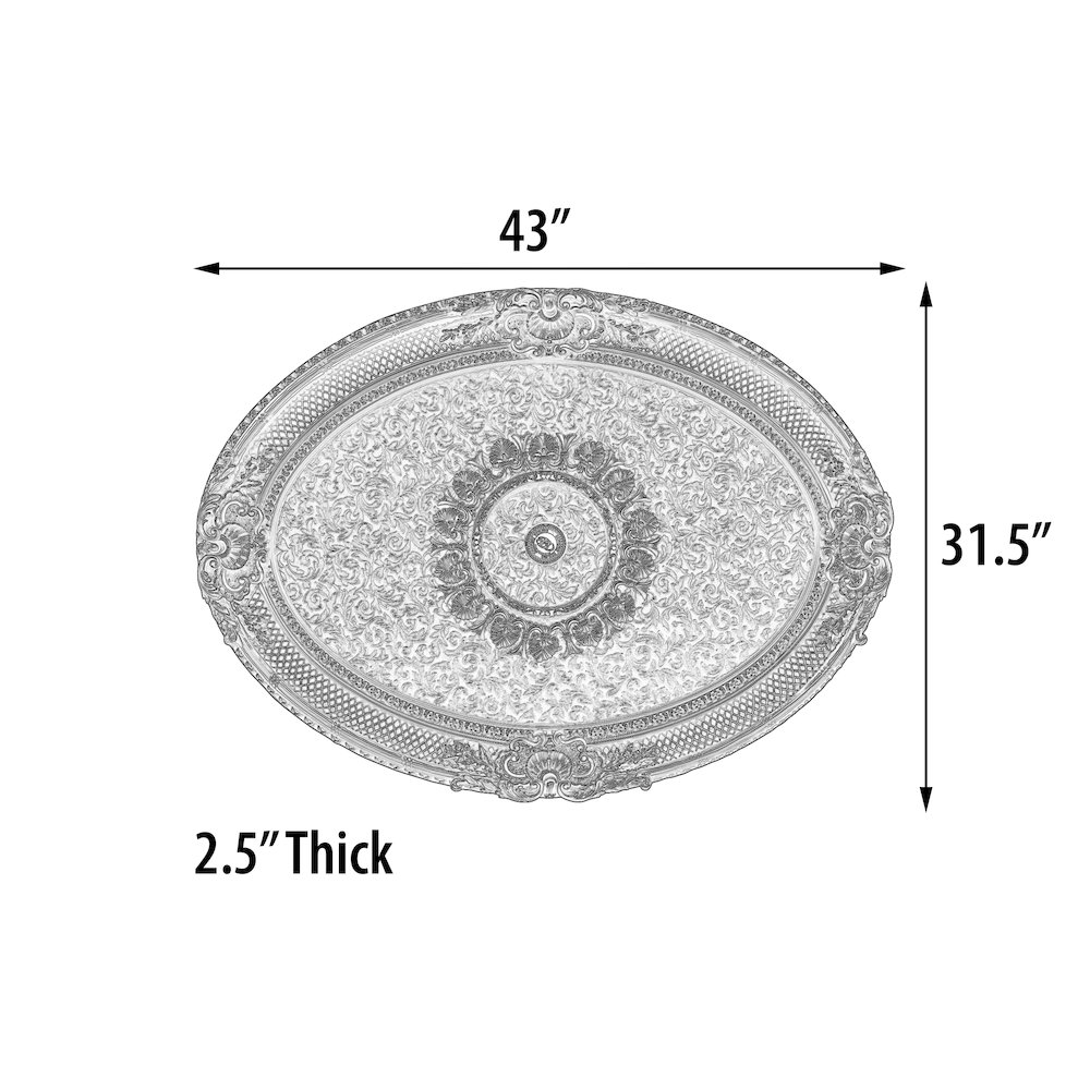 Golden Rocaille Oval Chandelier Ceiling Medallion. Picture 4