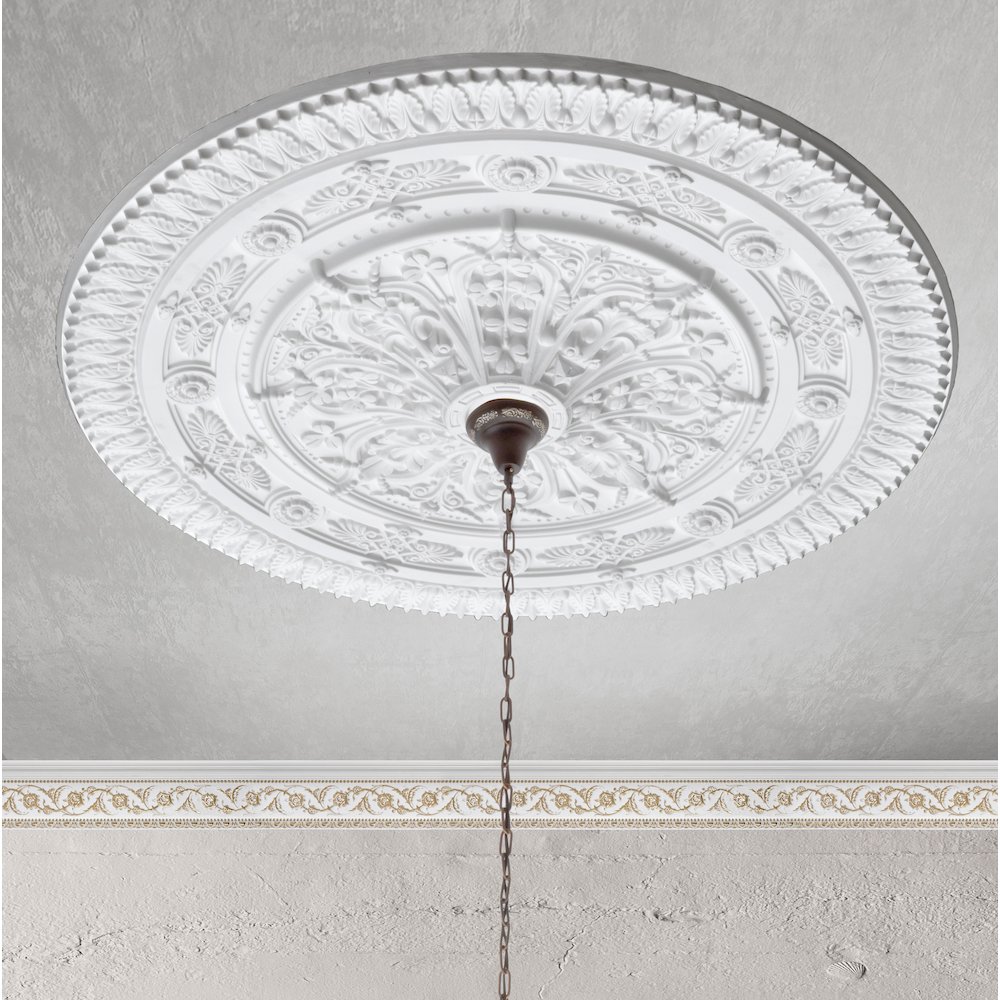 Classic White Round Ceiling Medallion 37 Inch Dia. Picture 1