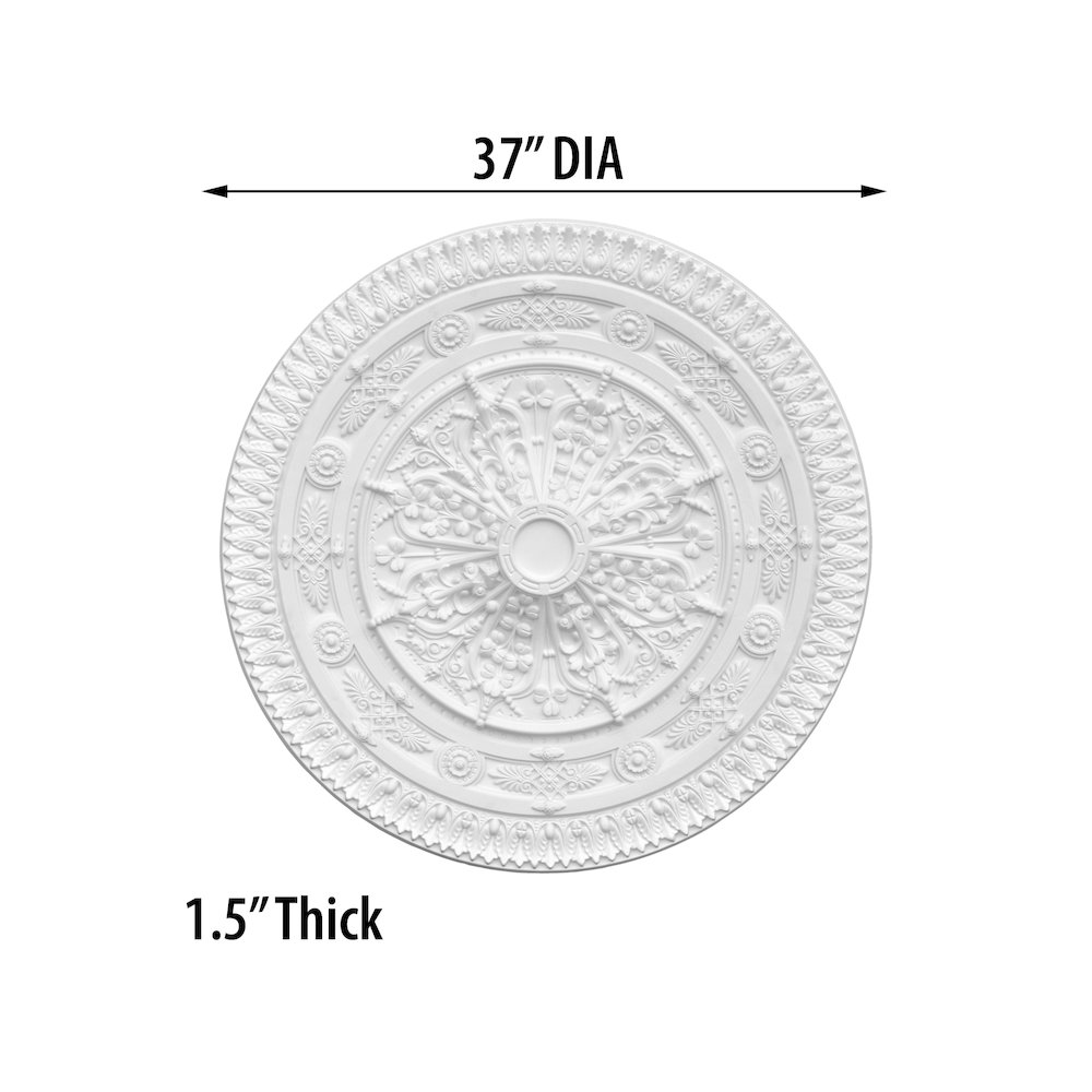 Classic White Round Ceiling Medallion 37 Inch Dia. Picture 5