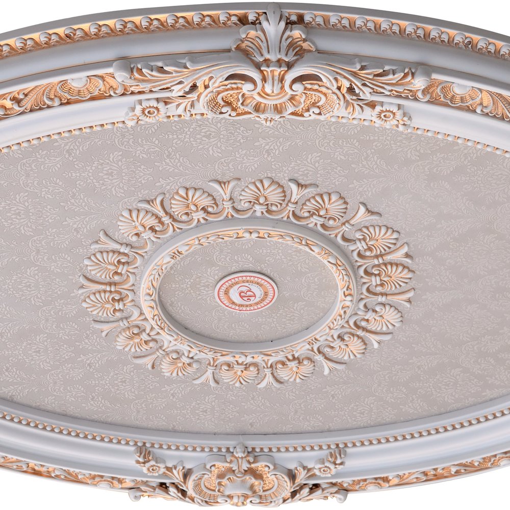 French Blanco Oval Chandelier Ceiling Medallion. Picture 3