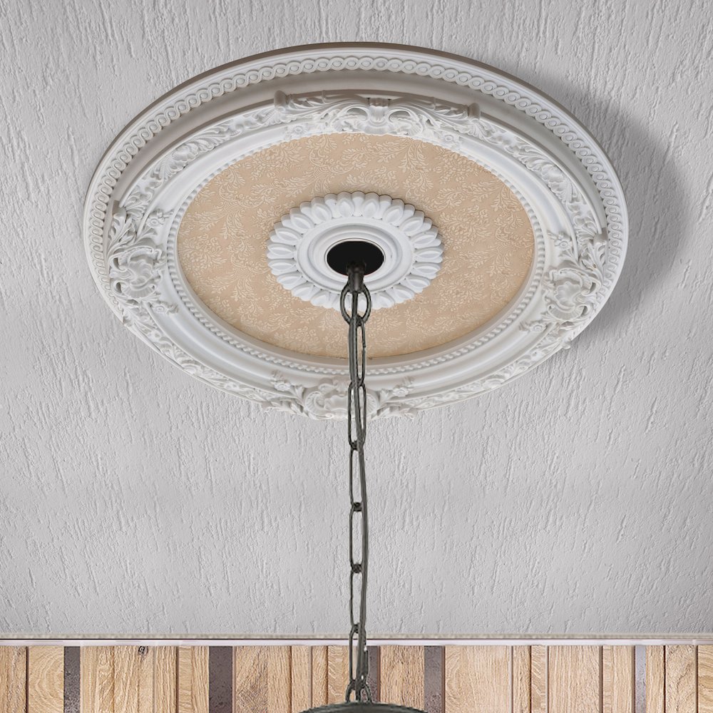 Petite Blanco Chandelier Ceiling Medallion 24 inch Diameter. Picture 1
