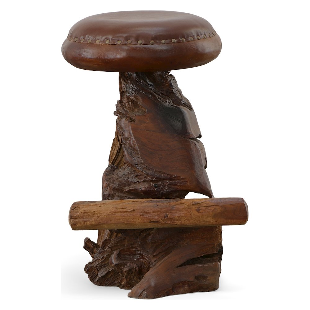 Old Growth Teak Root Bar Stool. Picture 1