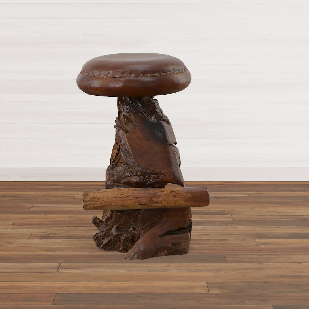 Old Growth Teak Root Bar Stool. Picture 2