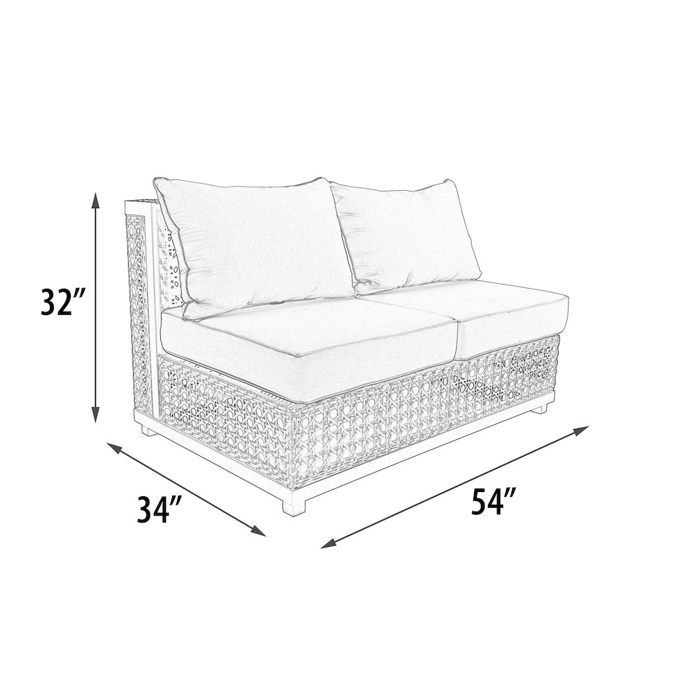 Monterey Outdoor Armless 2 Seater. Picture 5