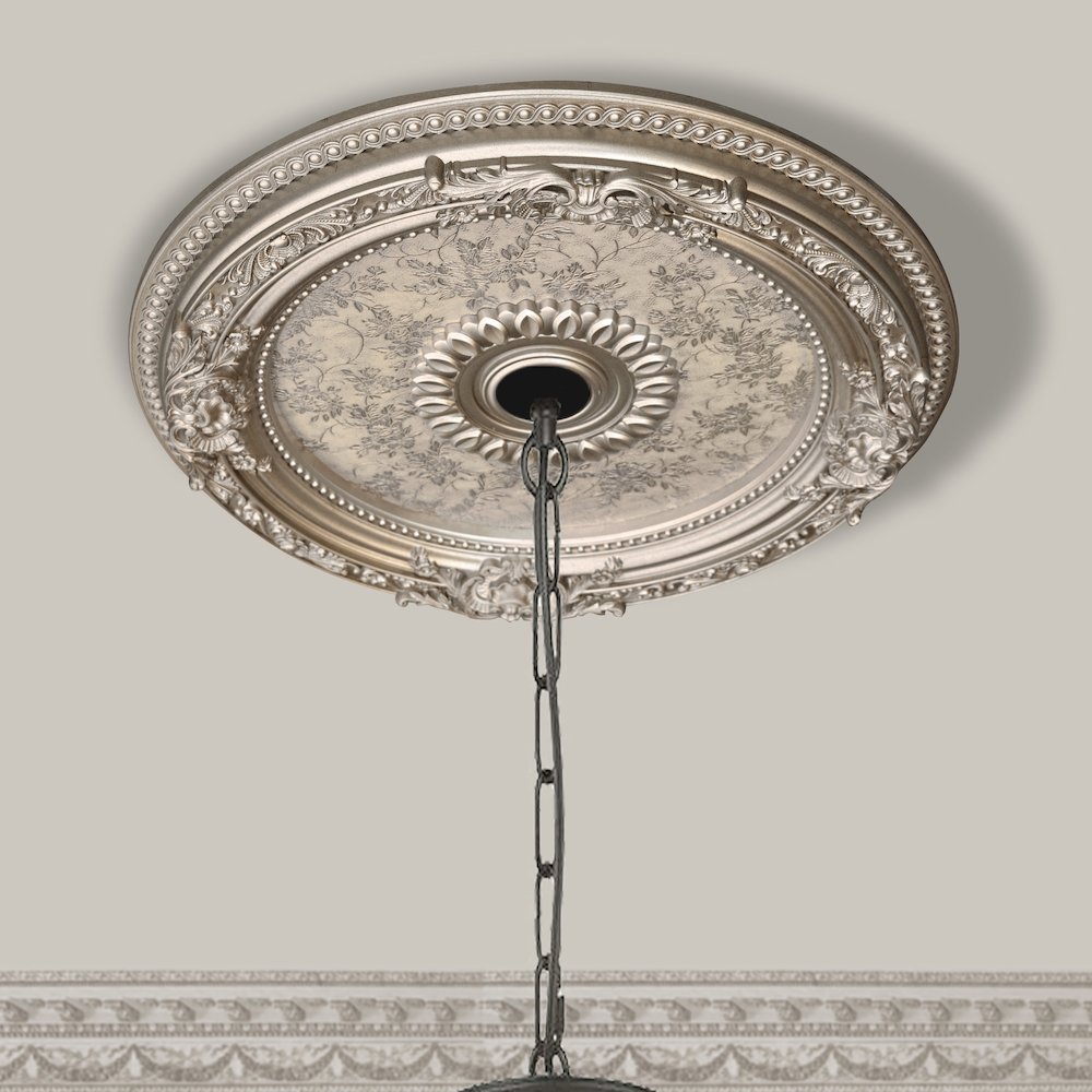 Petite Round Champagne Ceiling Medallion 24 Inch Diameter. Picture 2