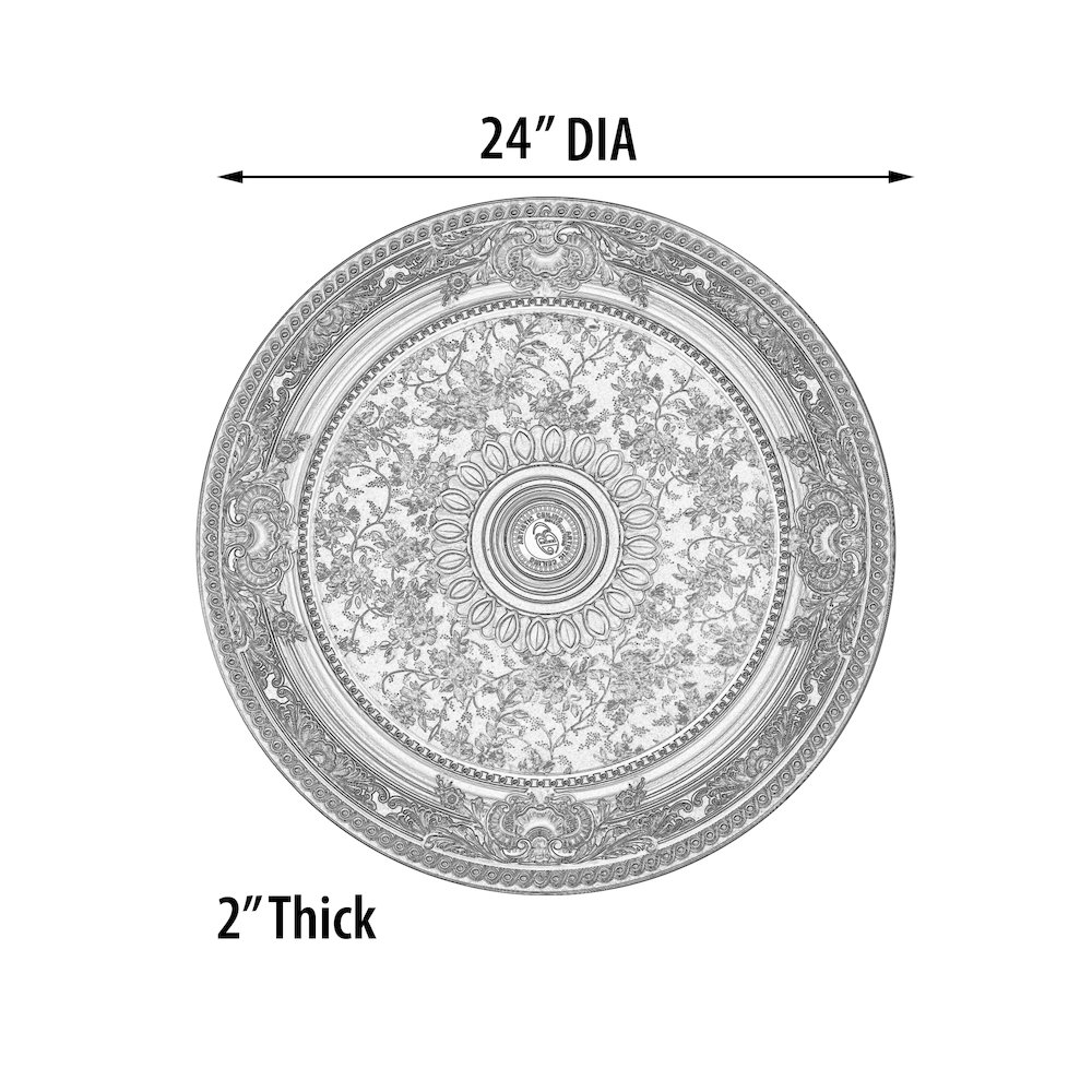 Petite Round Champagne Ceiling Medallion 24 Inch Diameter. Picture 5