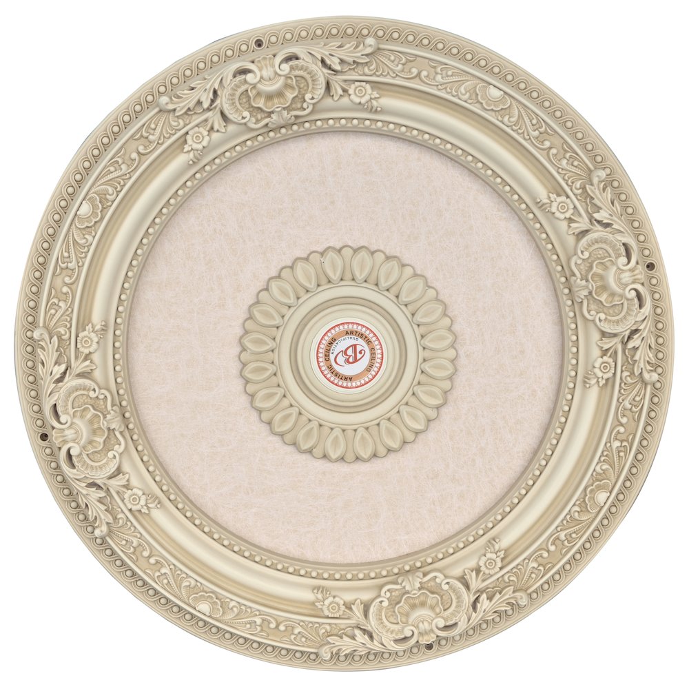 Cream French Petite Round Ceiling Medallion 24 Inch Diameter. Picture 2