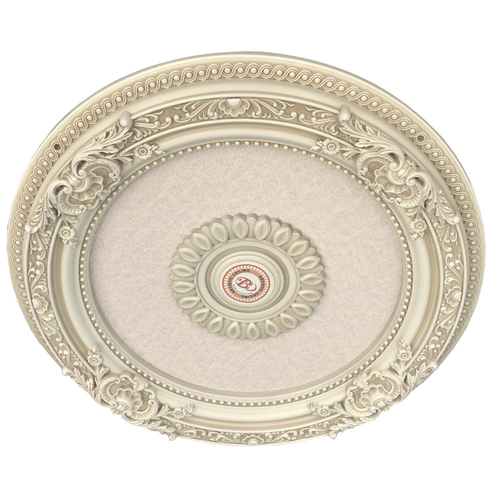 Cream French Petite Round Ceiling Medallion 24 Inch Diameter. Picture 3