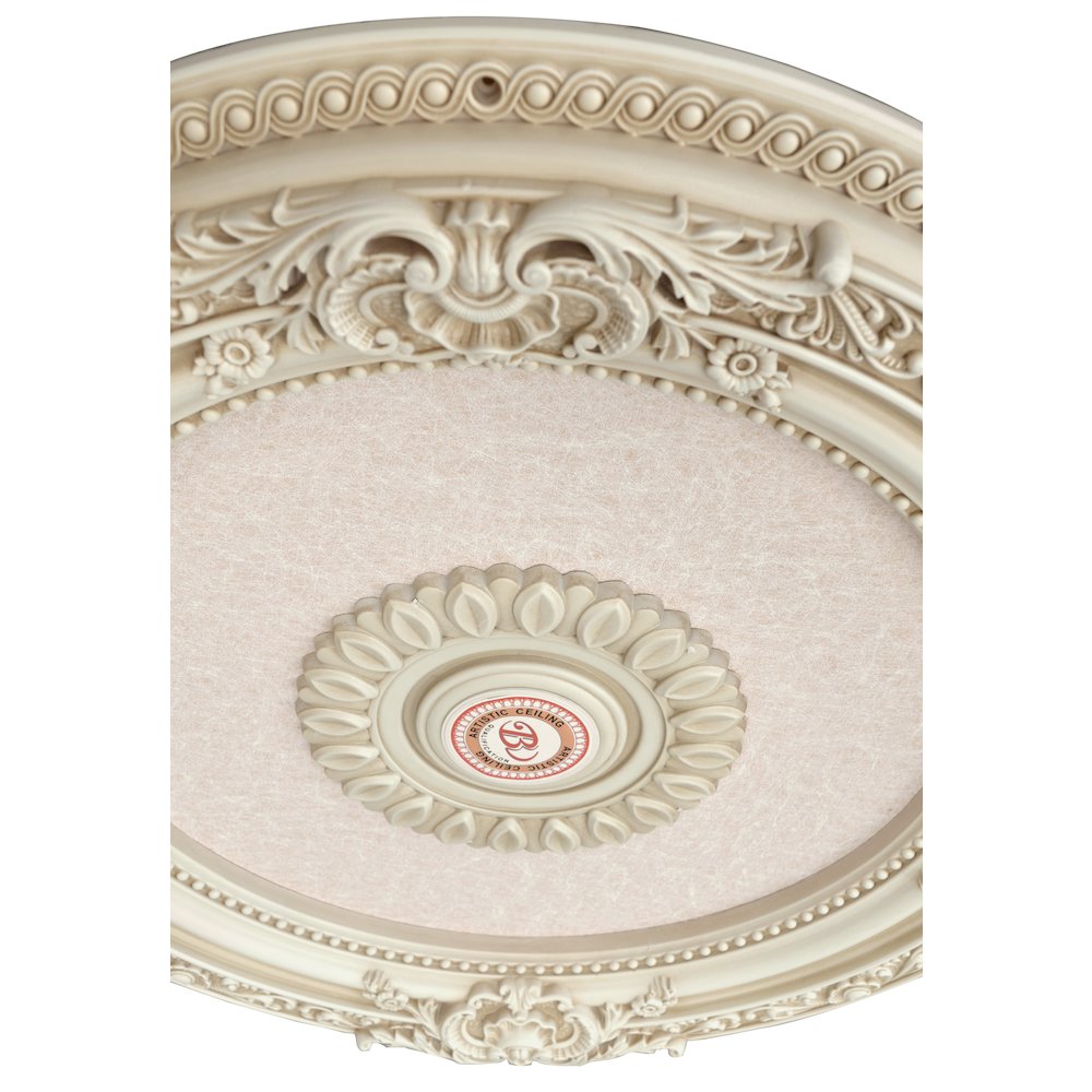 Cream French Petite Round Ceiling Medallion 24 Inch Diameter. Picture 4