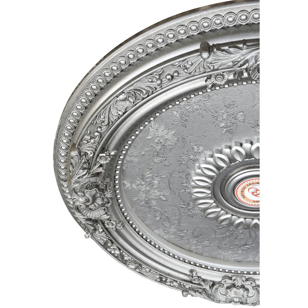 Antique Silver Round Ceiling Medallion 24 Inch Diameter. Picture 3