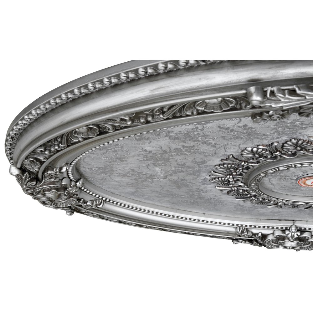 Antique Silver Petite Oval Ceiling Medallion. Picture 3