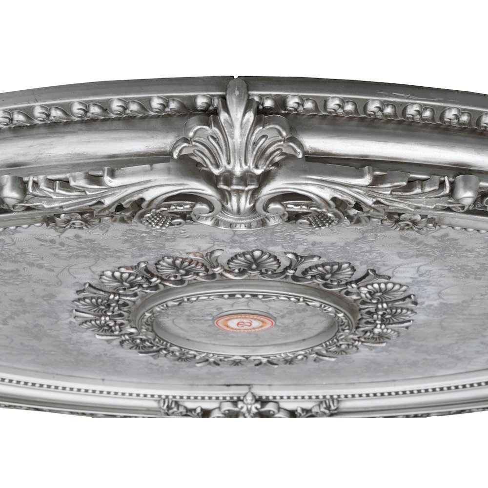 Antique Silver Petite Oval Ceiling Medallion. Picture 4