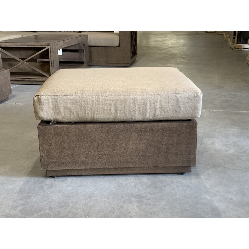 Modern Rustic Ottoman With Cushion. Picture 1