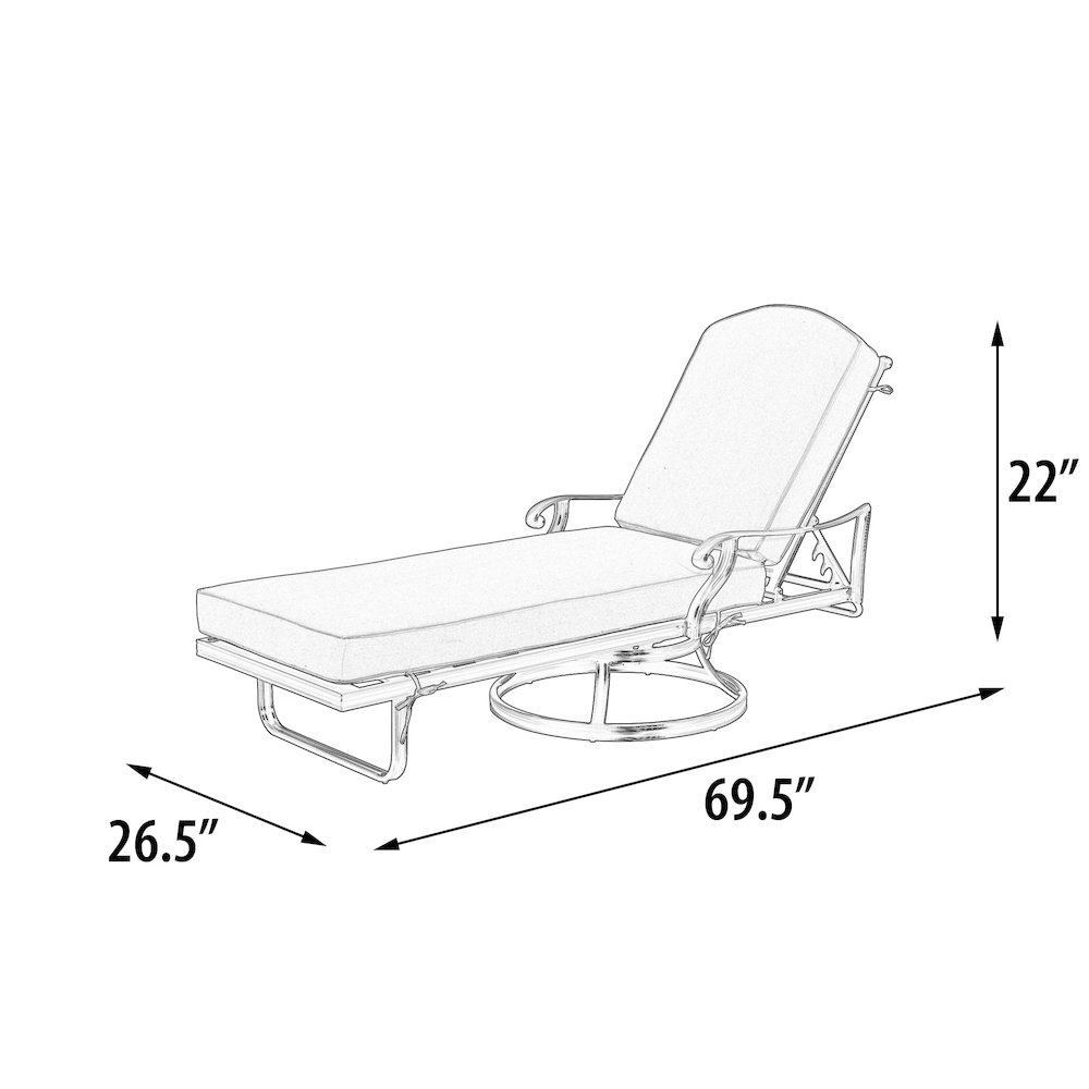 Savannah Swivel Chaise Lounge. Picture 5