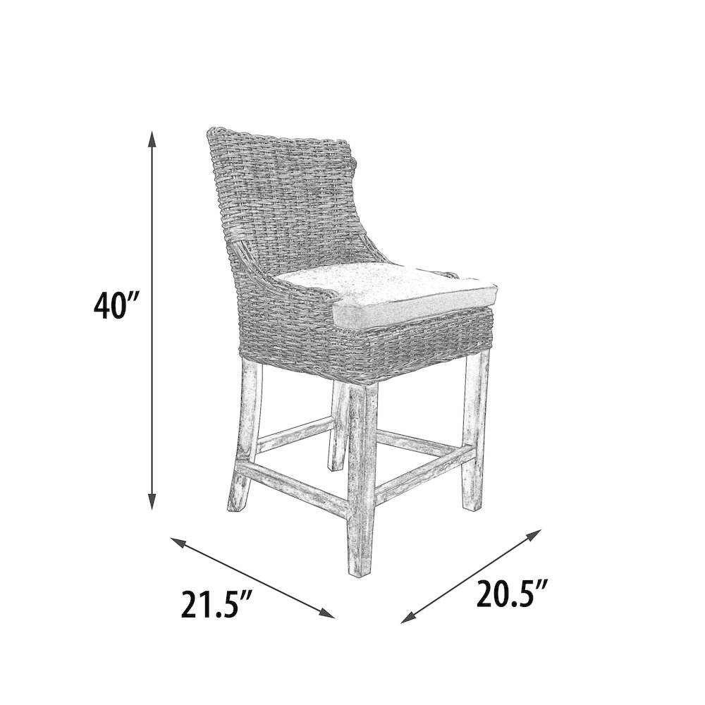Alfresco Counter Stool Kuba Weave Savannah Wash. Picture 5