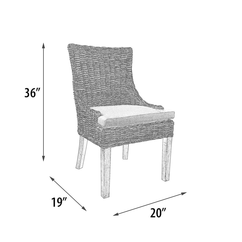 Alfresco Dining Chair Kuba Weave Savannah Wash. Picture 5