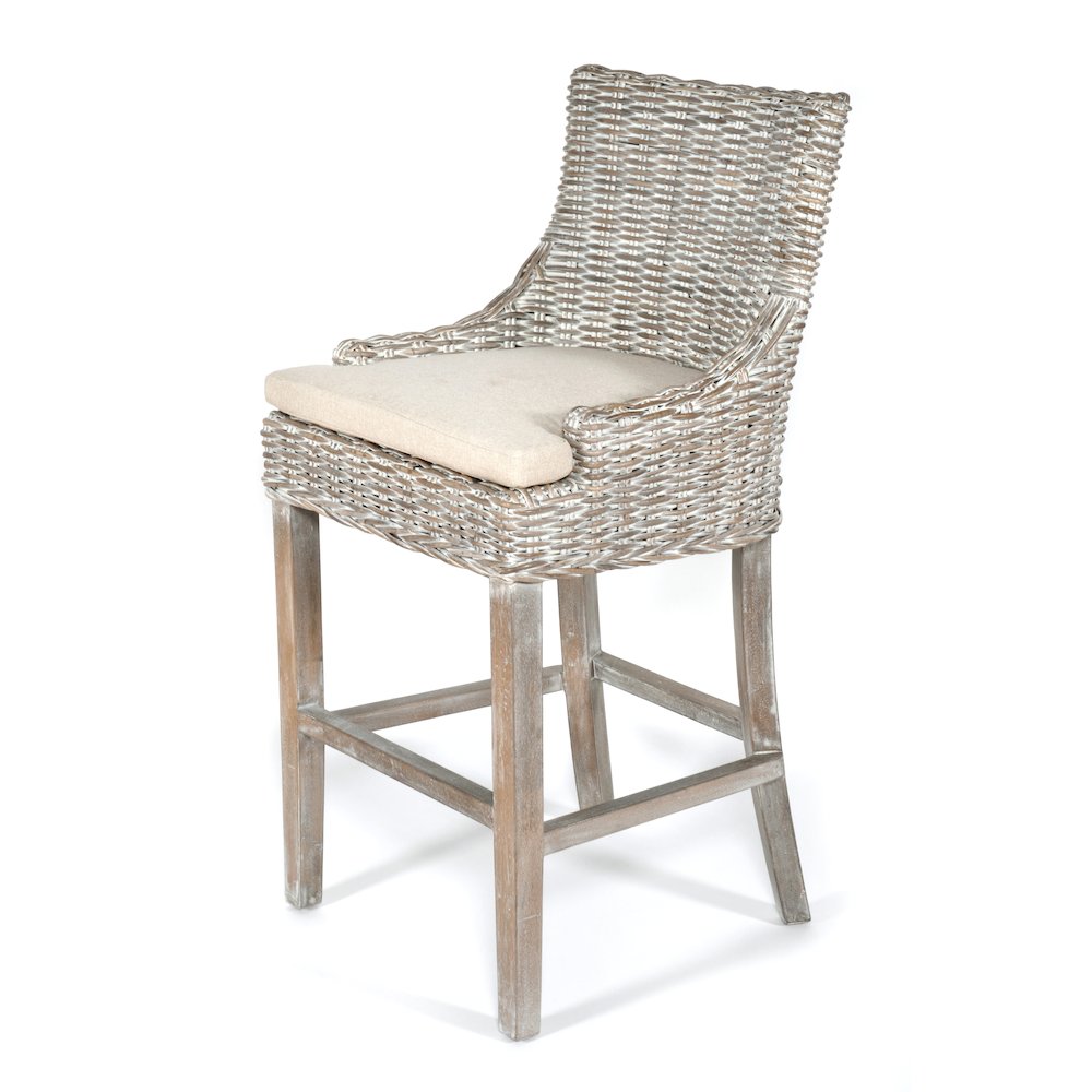 Alfresco Bar Stool Kuba Weave Savannah Wash. Picture 1