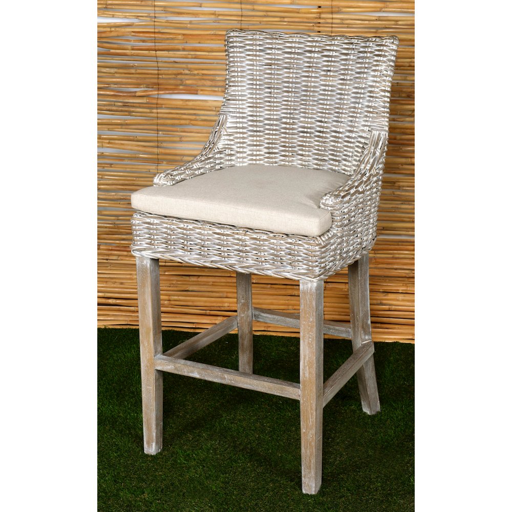 Alfresco Bar Stool Kuba Weave Savannah Wash. Picture 2