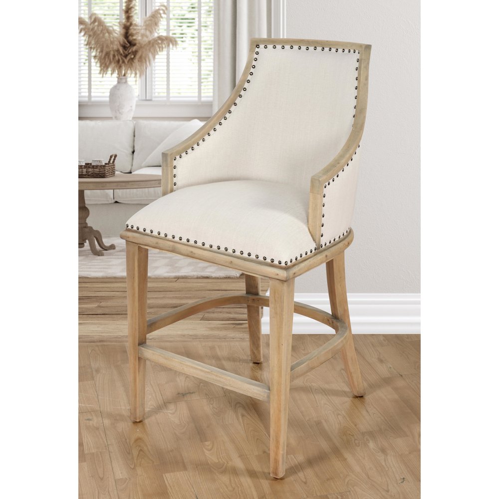 Farmhouse Barrel Counter Stool. Picture 1