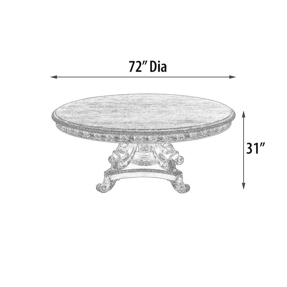 Mystique Gray Mahogany Anglia 72''Rd Dining Table. Picture 5