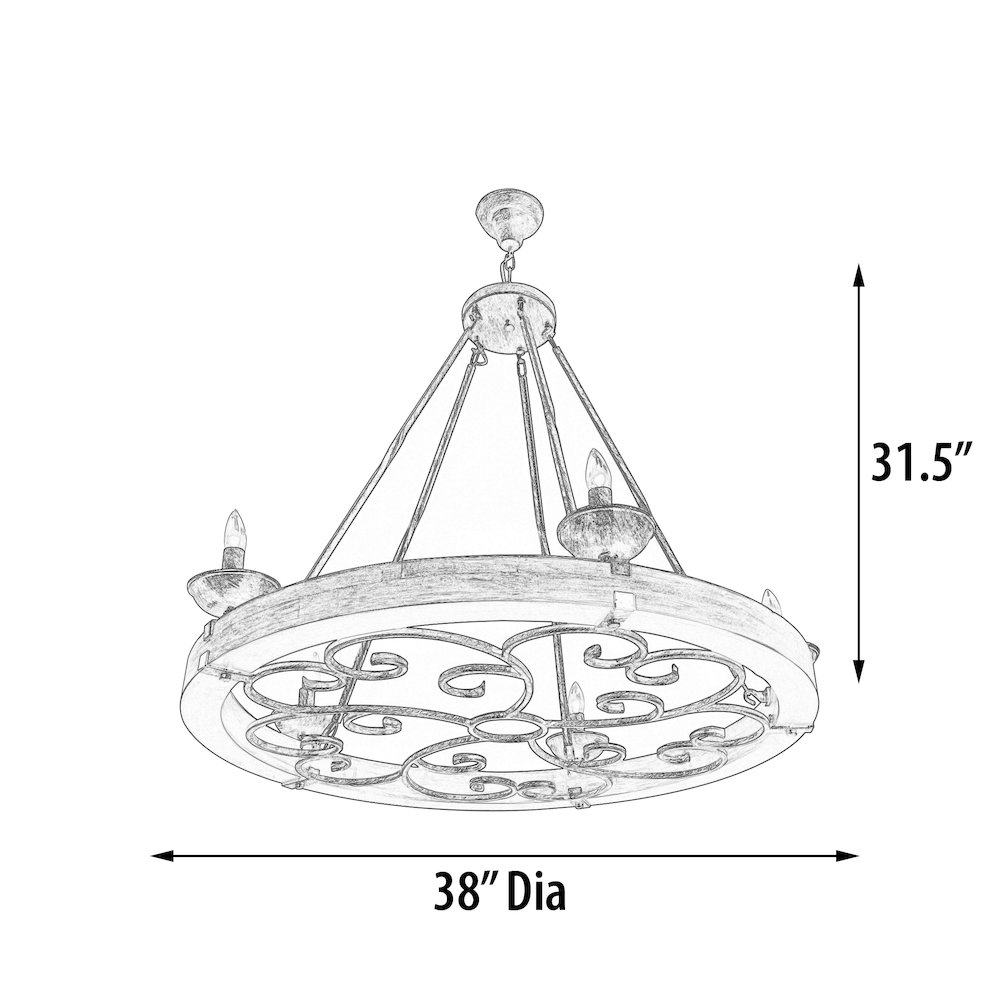 Ridge Line 38" Chandelier. Picture 5