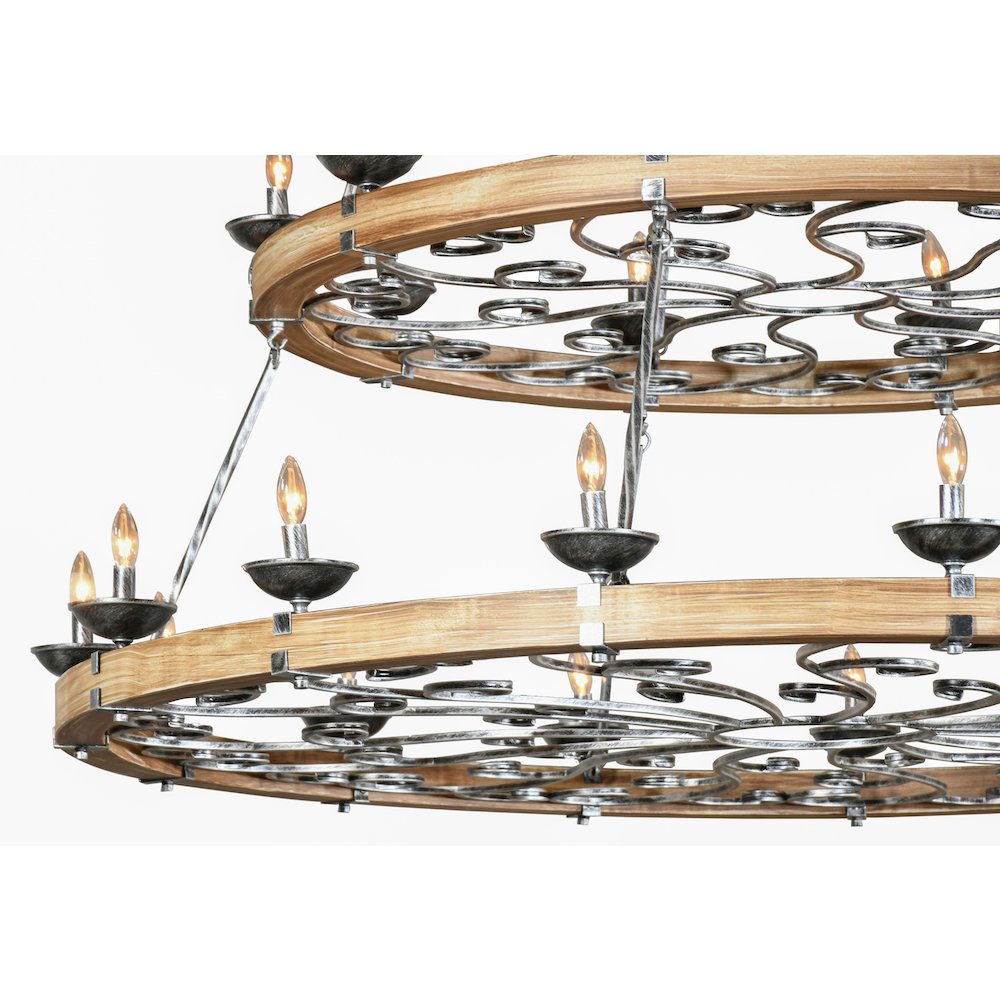 Three Tier Ridge Line 75" Chandelier. Picture 4
