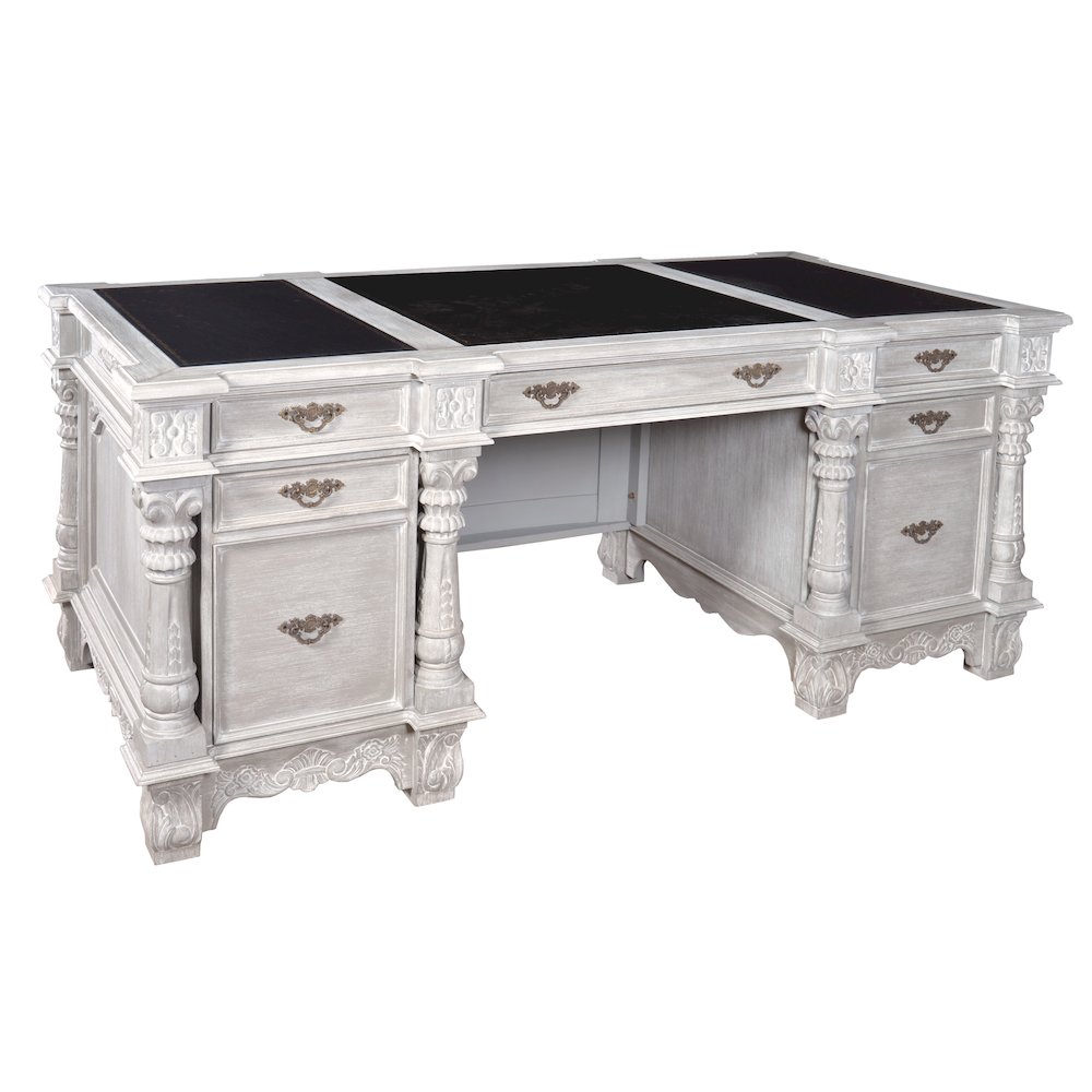 Mystique Gray Mahogany Monarch Executive Desk. Picture 2