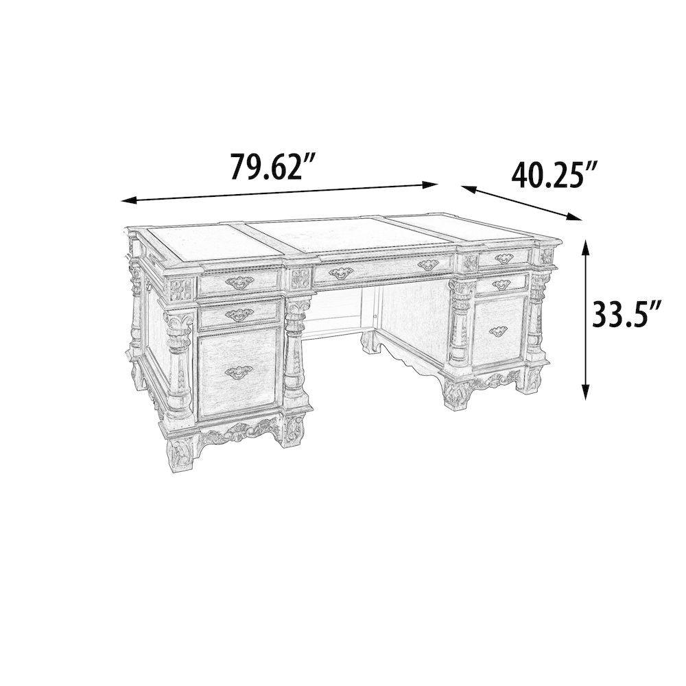 Mystique Gray Mahogany Monarch Executive Desk. Picture 5
