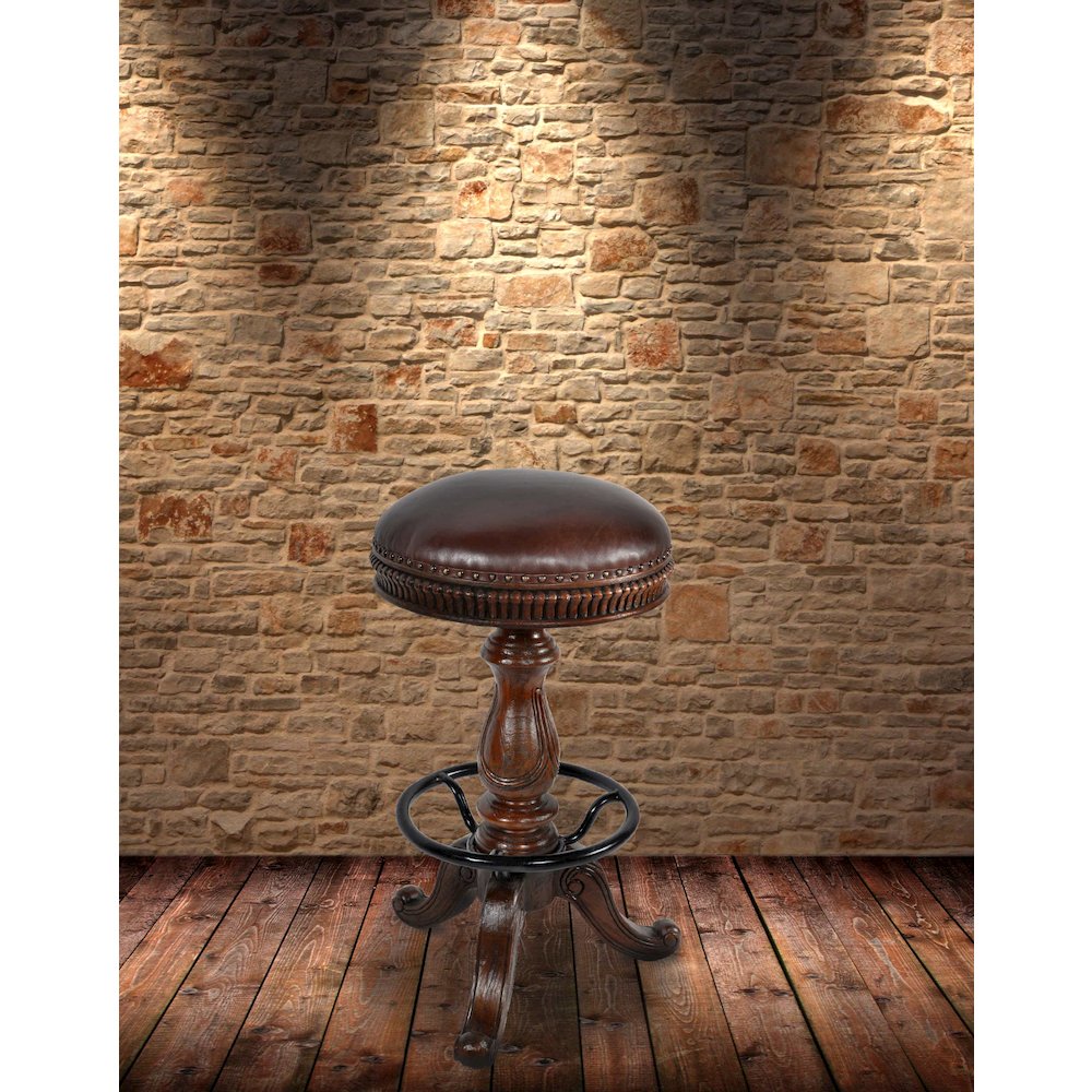 Church Street Leather Bar Height Stool. Picture 2